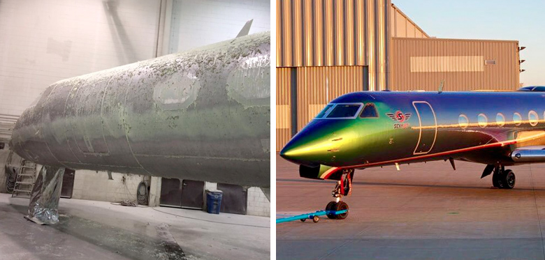 SEXYjet Plane Exterior Before & After